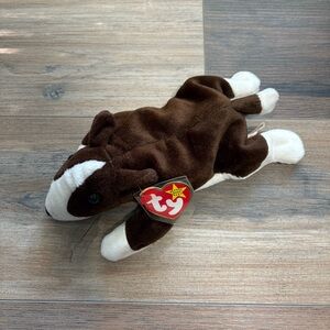 Vintage (1997) TY Beanie Baby “BRUNO” the Bull Terrier Dog (8.5 inch) w/Tags